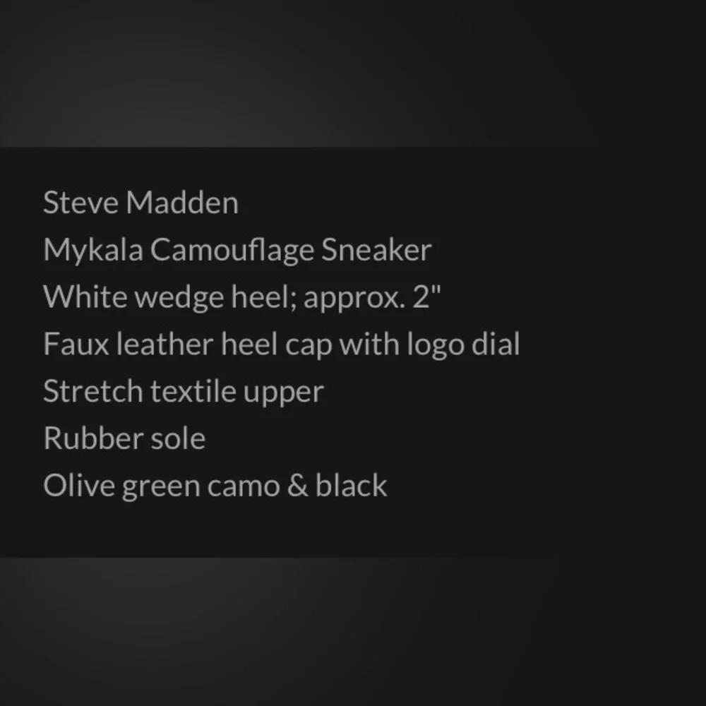 Steve Madden Mykala Camouflage Wedge Sneakers